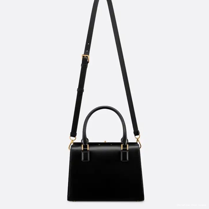 Cheap Dior Bag Calfskin Box Boston Medium Black 0327 Luxury